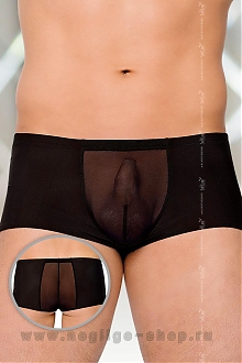 Трусы-шорты мужские с прозрачной вставкой 4505 black SoftLine размера M-L