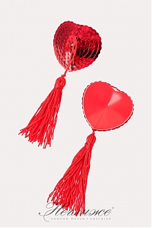 Наклейки-сердечки на соски красные Erolanta Lingerie 790013